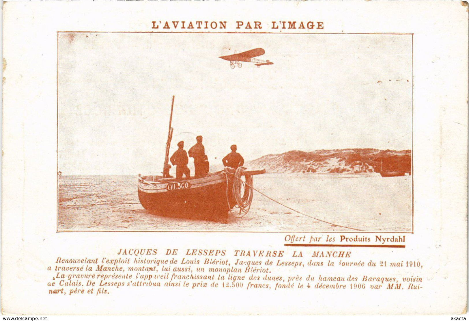 PC AVIATION PILOTE JACQUES DE LESSEPS TRAVERSE LA MANCHE (a54514) - Piloten