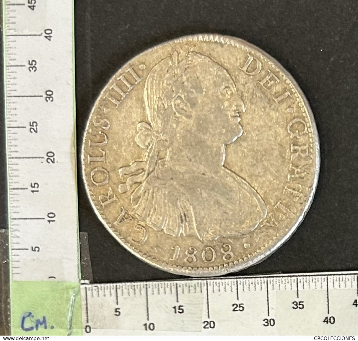 CRE3125 MONEDA ESPAÑA CARLOS IV 8 REALES 1808 MEXICO T.H PLATA MBC - Otros & Sin Clasificación