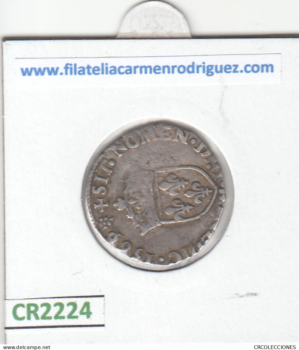 CR2224 MONEDA FRANCIA CARLOS IX 1/2 TESTON 1566 PLATA BC - Autres – Europe