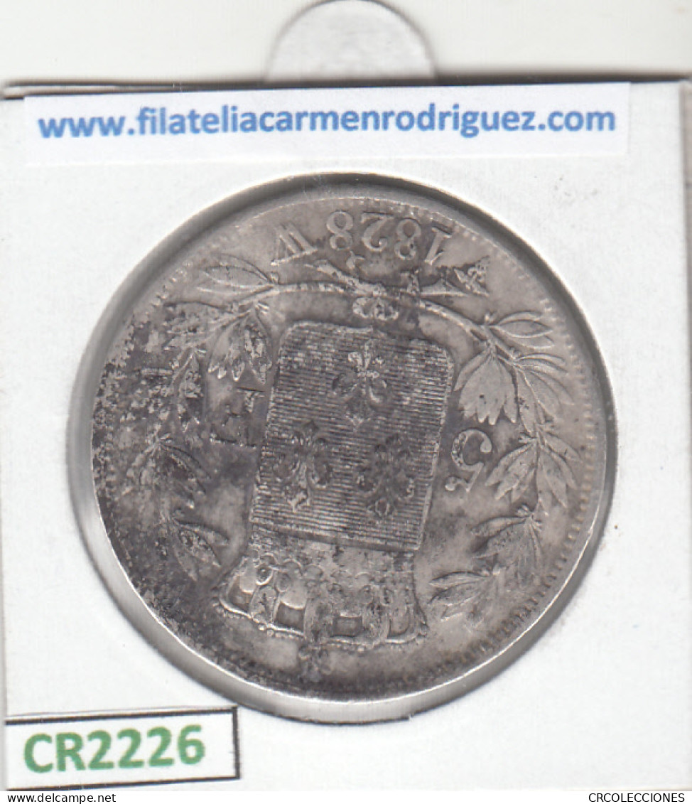 CR2226 MONEDA FRANCIA LUIS FELIPE 5 FRANCOS 1828 PLATA MBC - Andere - Europa