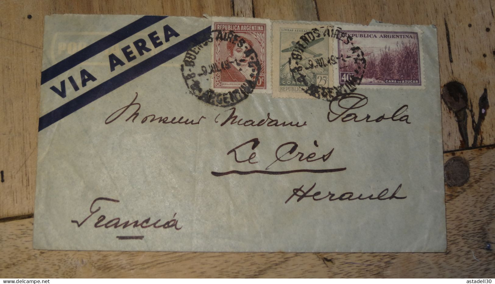 Enveloppe ARGENTINE 1949 ............ Boite1 .............. 240424-329 - Briefe U. Dokumente