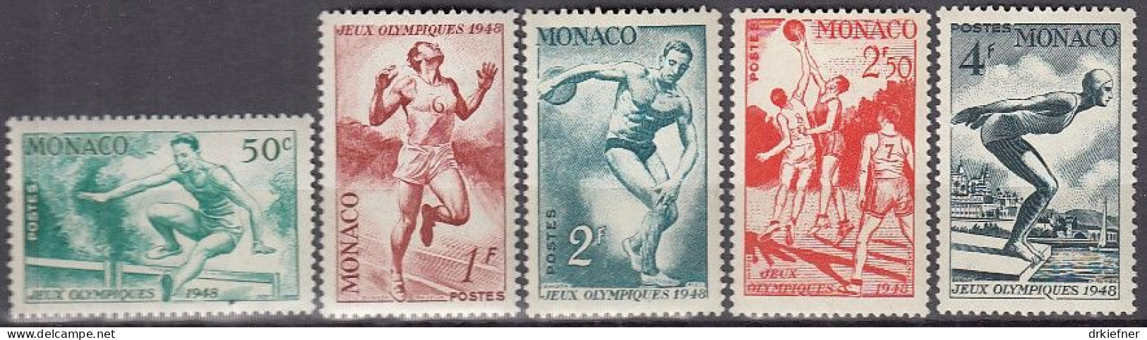MONACO  339-343, Postfrisch **, Olympische Sommerspiele London, 1948 - Neufs