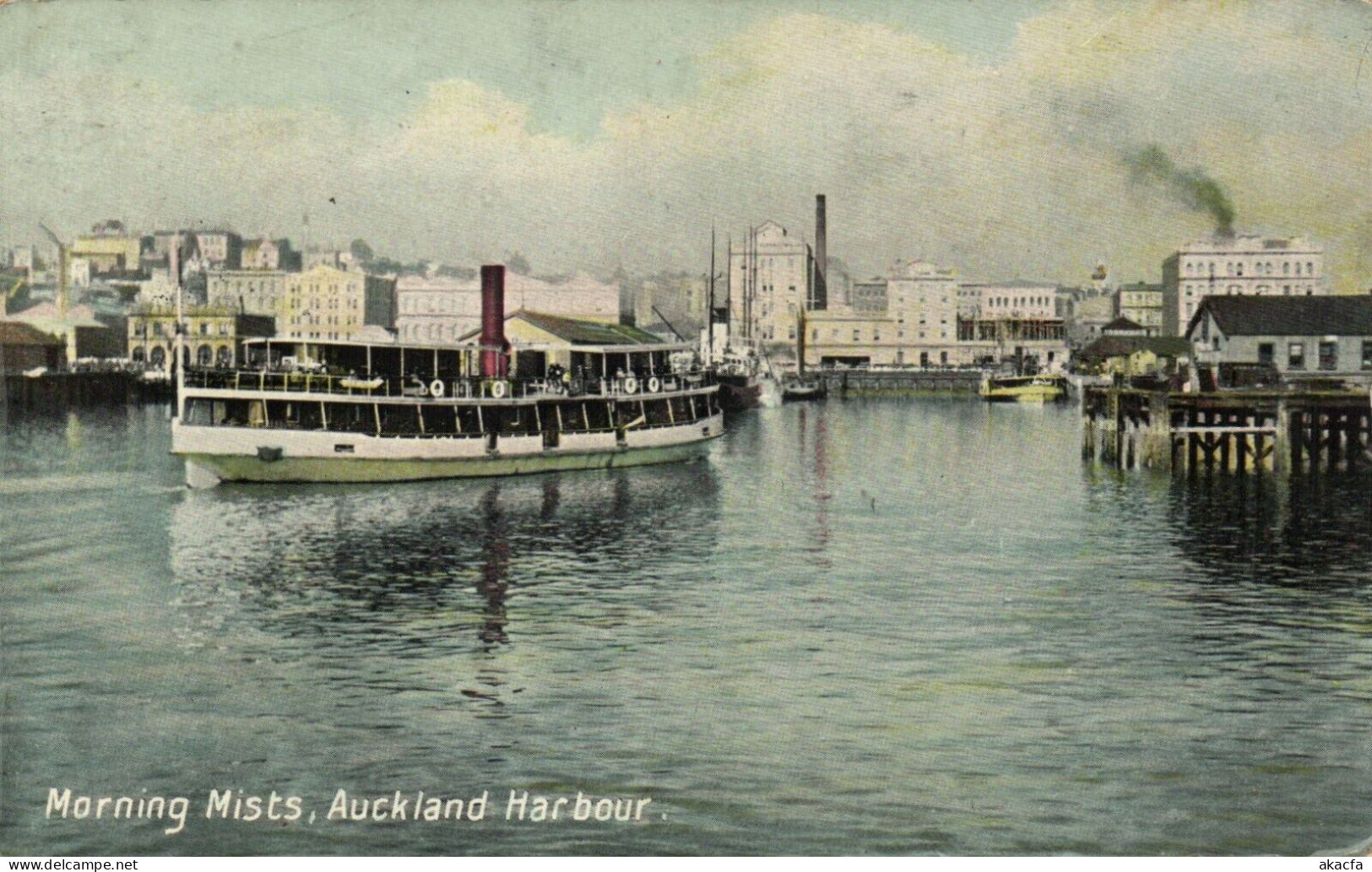 PC NEW ZEALAND AUCKLAND HARBOUR MORNING MISTS, VINTAGE POSTCARD (b53659) - Neuseeland