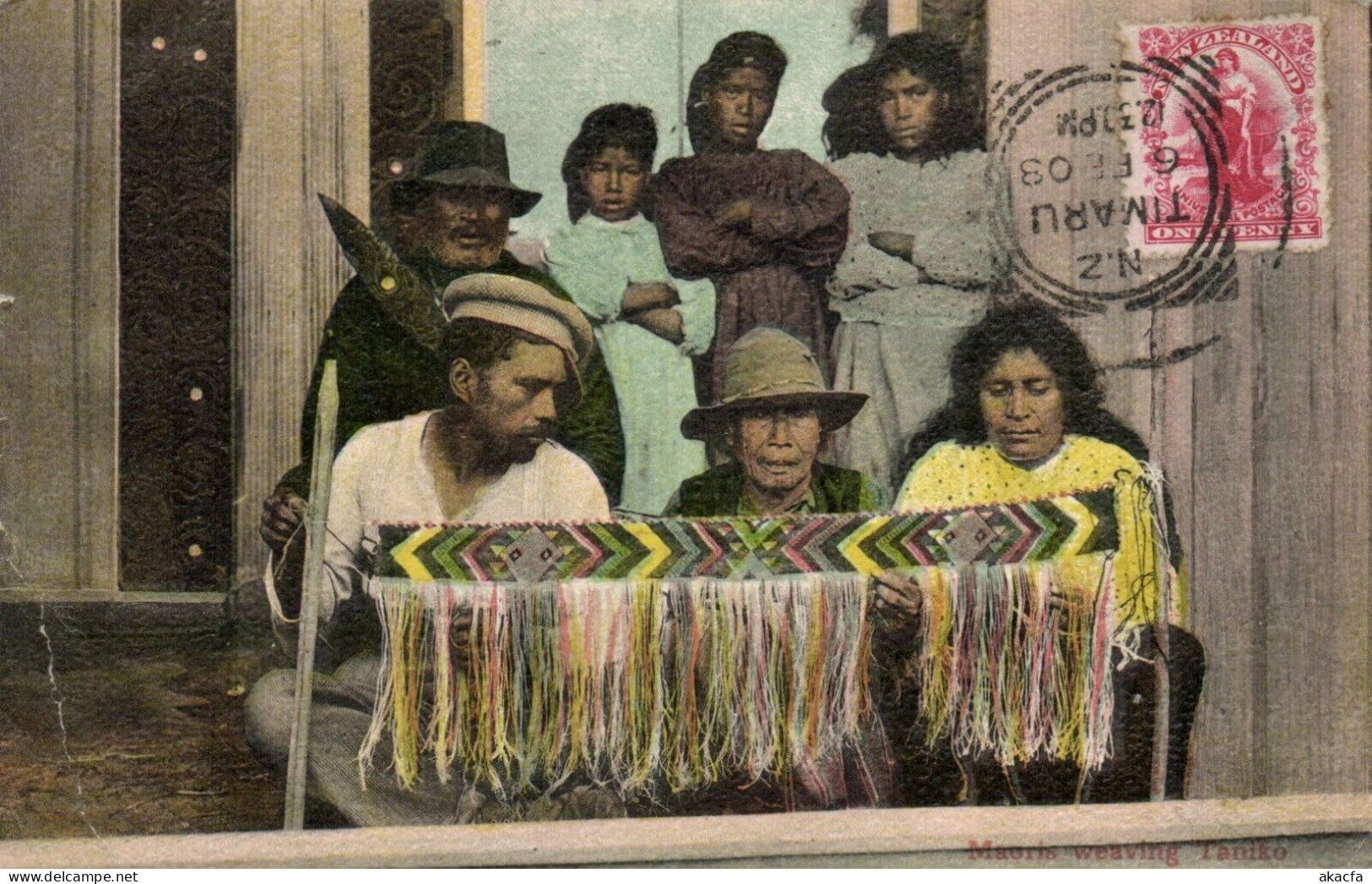 PC NEW ZEALAND MAORIS WEAVING TANIKO TYPES, VINTAGE POSTCARD (b53652) - Nouvelle-Zélande