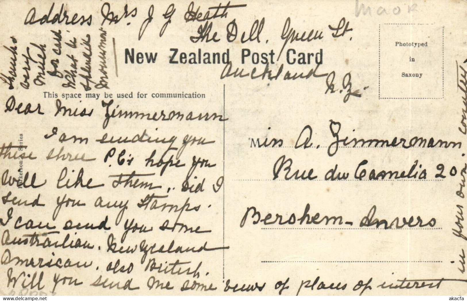 PC NEW ZEALAND MAGGIE AT HOME, VINTAGE POSTCARD (b53644) - New Zealand