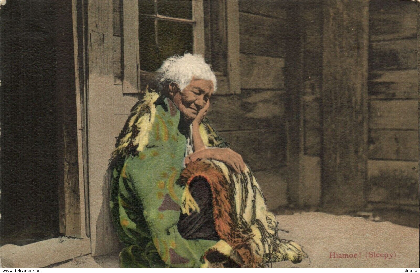 PC NEW ZEALAND HIAMOE SLEEPY OLD WOMAN TYPE, VINTAGE POSTCARD (b53640) - Nouvelle-Zélande