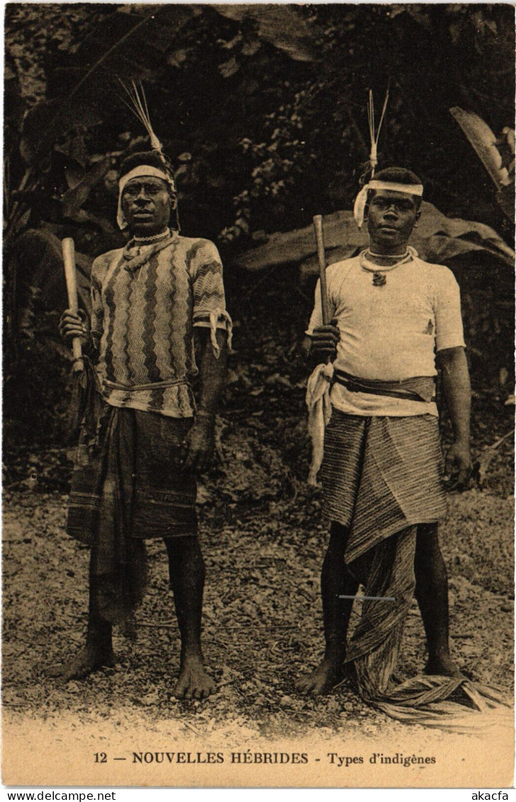 PC NEW HEBRIDES, TYPES D'INDIGÉNES, Vintage Postcard (b53614) - Vanuatu