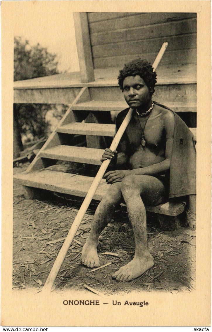 PC NEW GUINEA, ONONGHE, UN AVEUGLE, Vintage Postcard (b53597) - Papua New Guinea