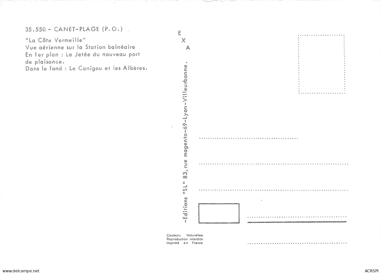 CANET PLAGE   Vue Générale Aérienne     5 (scan Recto Verso)MH2971 - Canet Plage