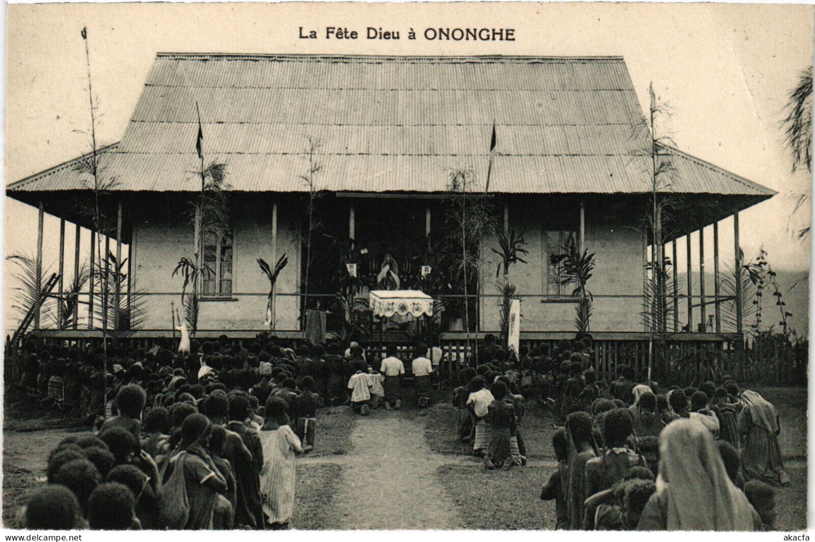 PC NEW GUINEA, LA FÉTE DIEU Á ONONGHE, Vintage Postcard (b53579) - Papouasie-Nouvelle-Guinée