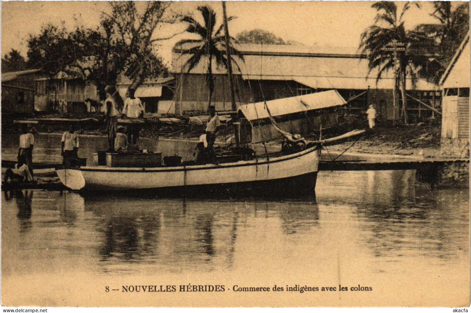 PC NEW HEBRIDES, COMMERCE DES INDIGÉNES, Vintage Postcard (b53550) - Vanuatu