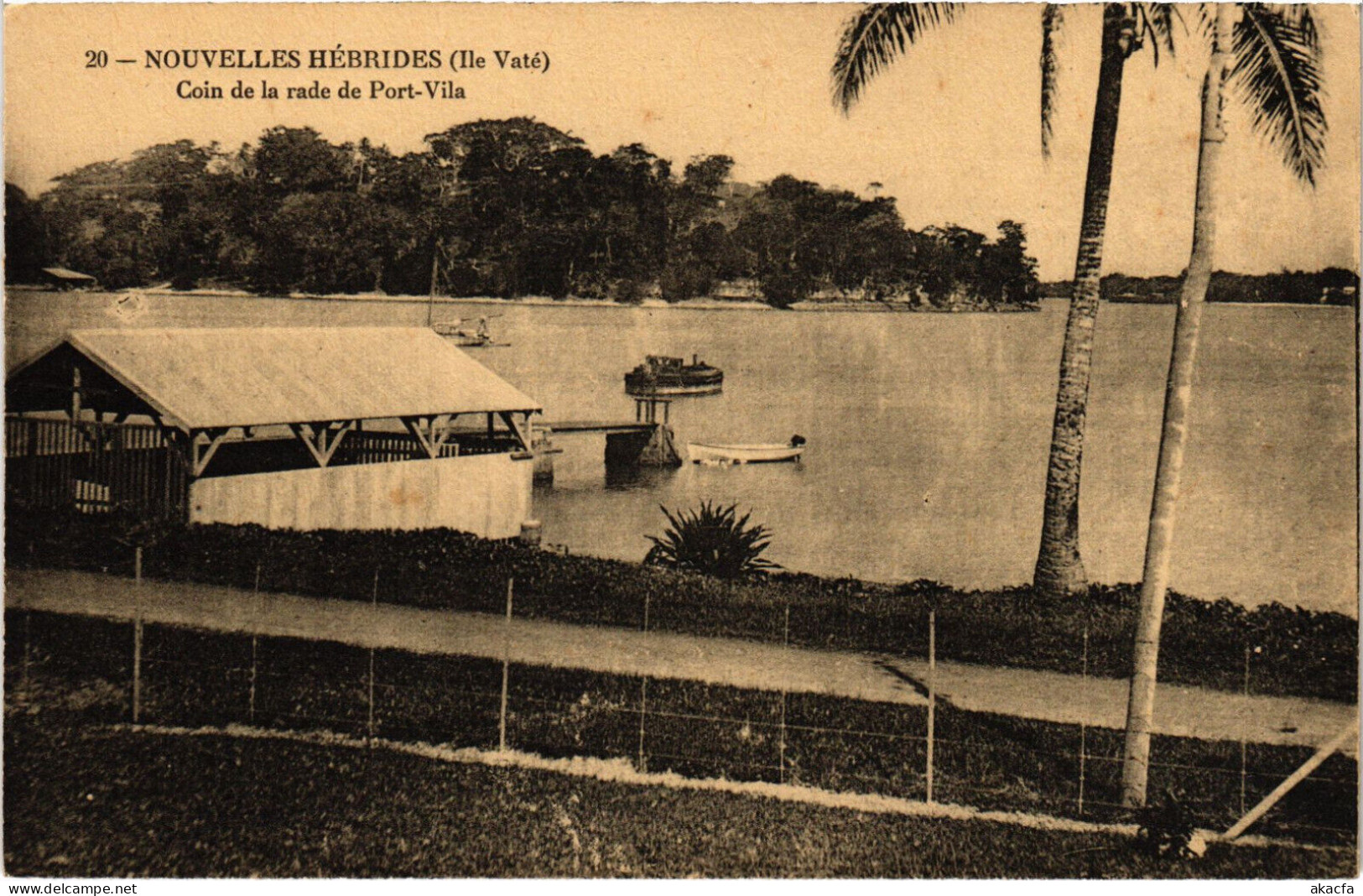 PC NEW HEBRIDES, COIN DE LA RADE DE PORT VILA, Vintage Postcard (b53547) - Vanuatu