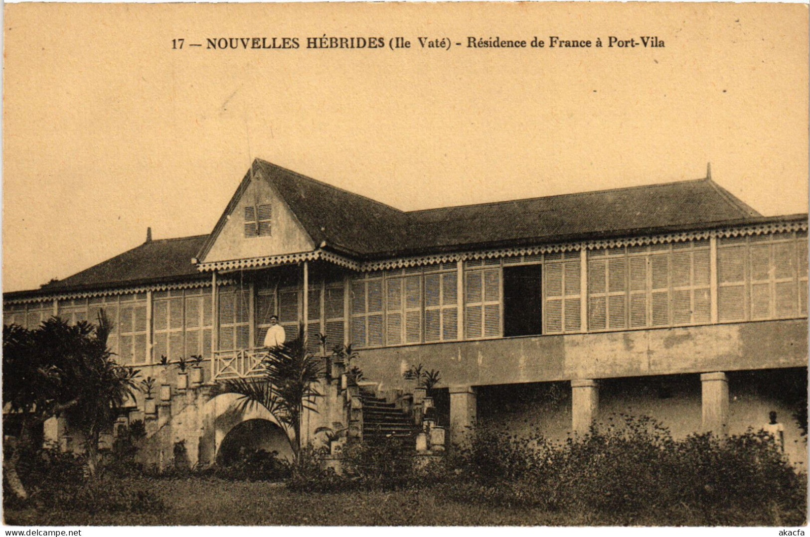 PC NEW HEBRIDES, RÉSIDENCE DE FRANCE, PORT VILA, Vintage Postcard (b53546) - Vanuatu