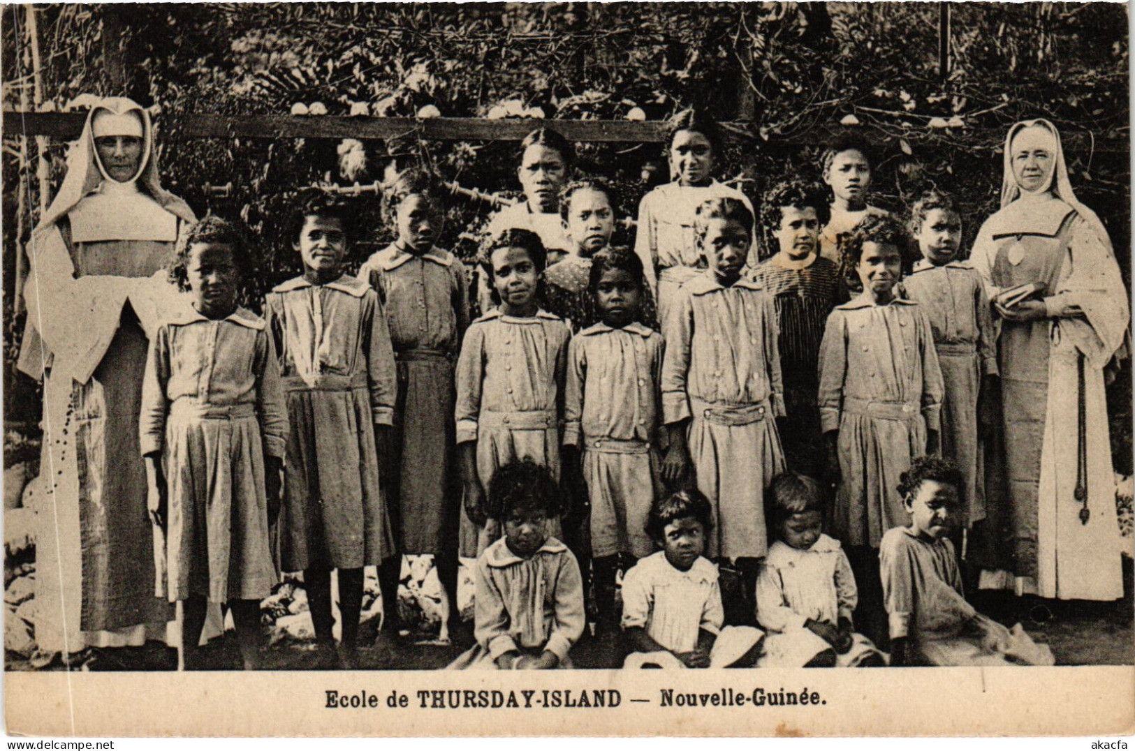 PC NEW GUINEA, ECOLE DE THURSDAY ISLAND, Vintage Postcard (b53533) - Papua New Guinea