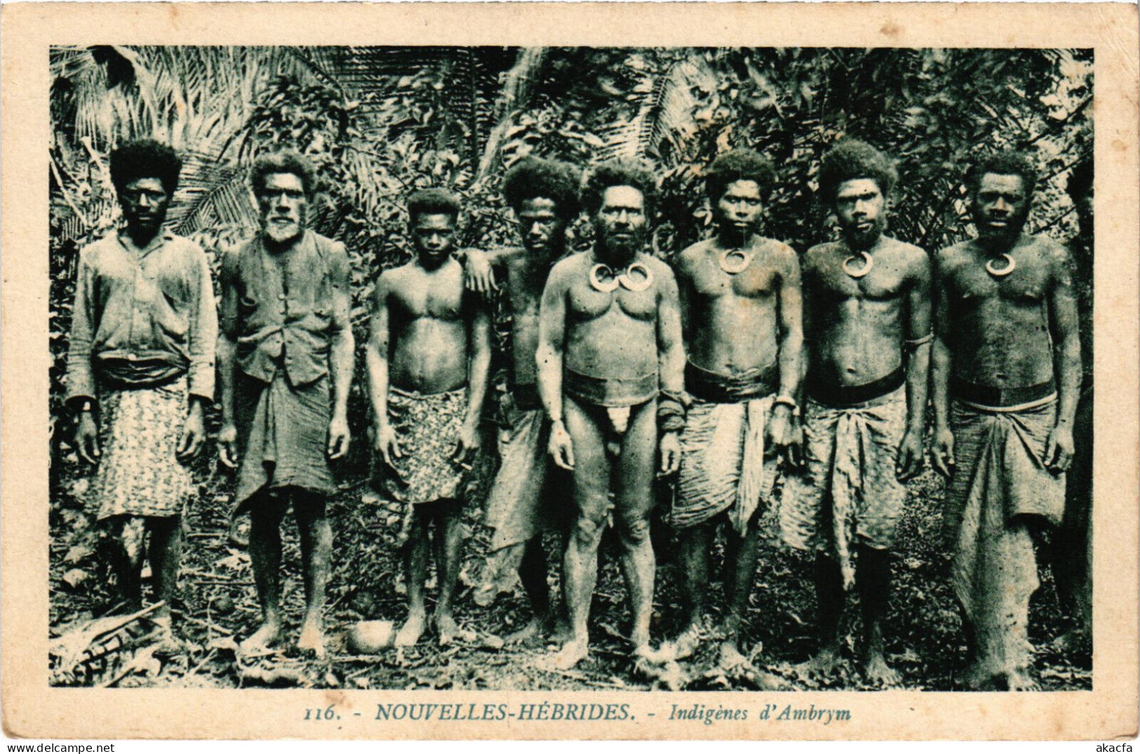 PC NEW HEBRIDES, INDIGÉNES D'AMBRYM, Vintage Postcard (b53531) - Vanuatu