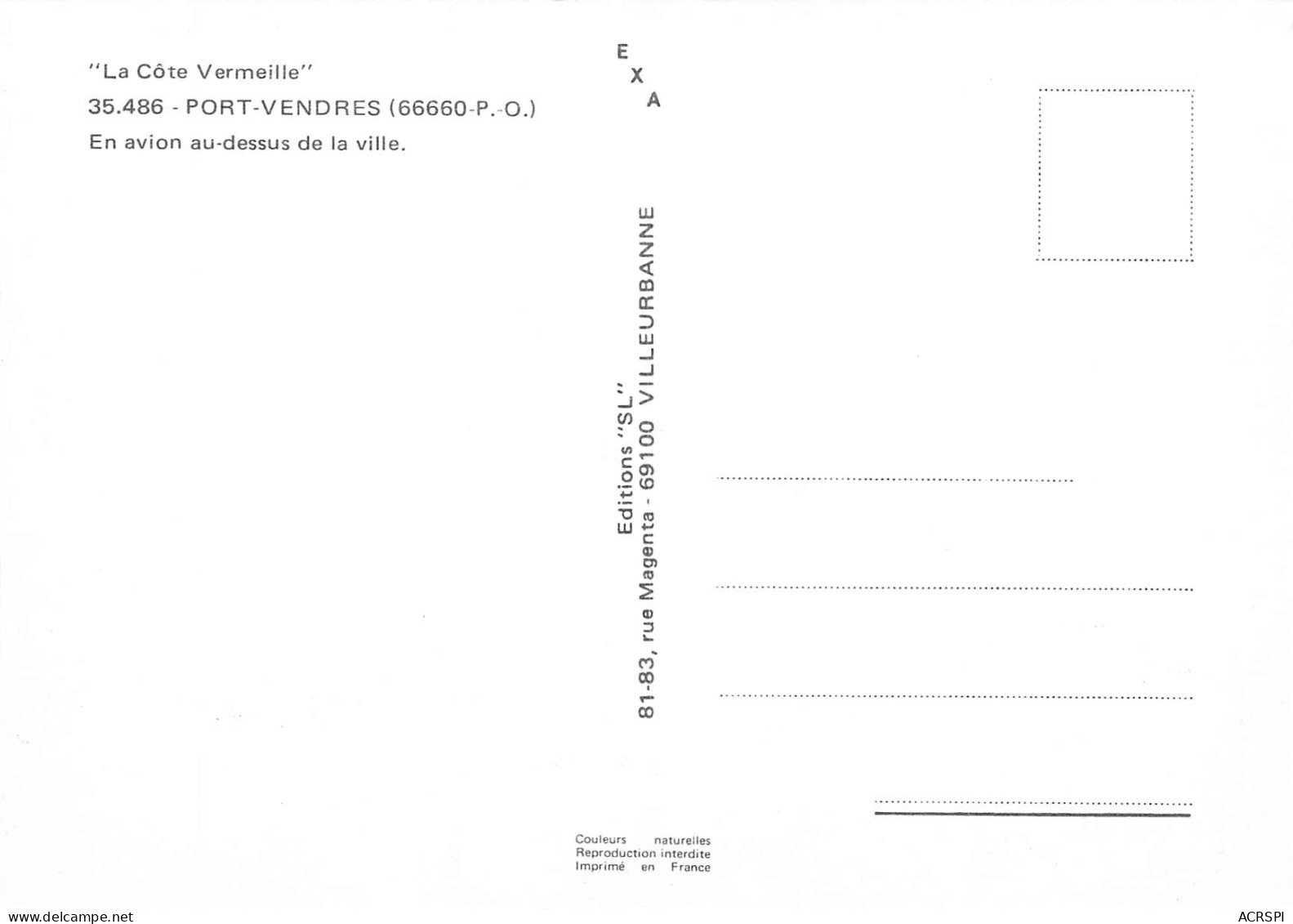 PORT VENDRES   En Avion Au-dessus De La Ville                  35  (scan Recto Verso)MH2972 - Port Vendres