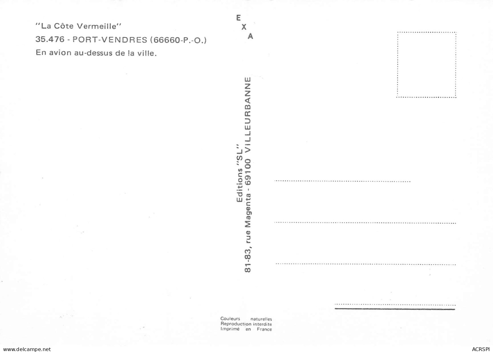 PORT VENDRES   En Avion Au-dessus De La Ville                  36  (scan Recto Verso)MH2972 - Port Vendres