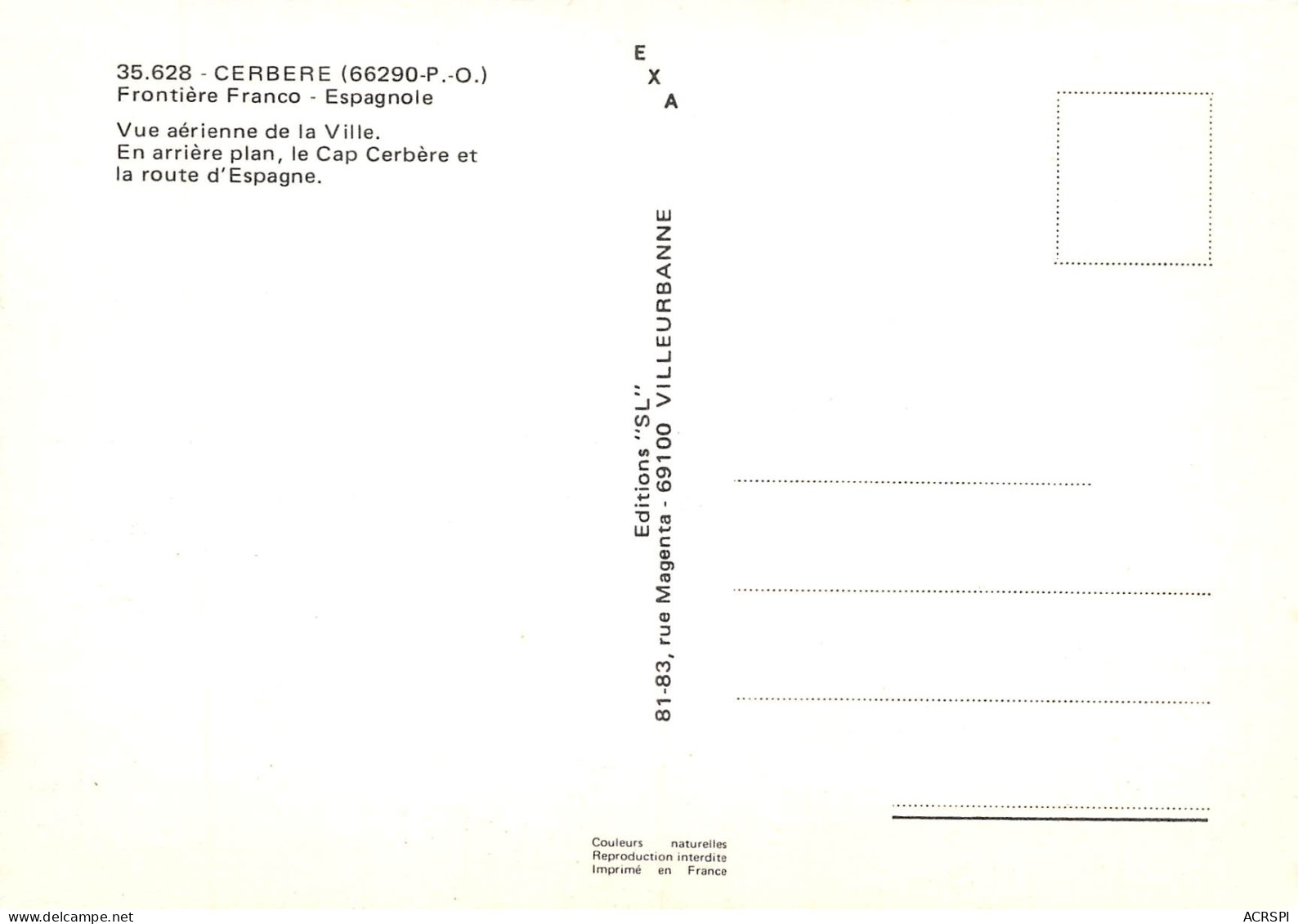 CERBERE    Vue Aérienne De La Ville         40  (scan Recto Verso)MH2972 - Cerbere