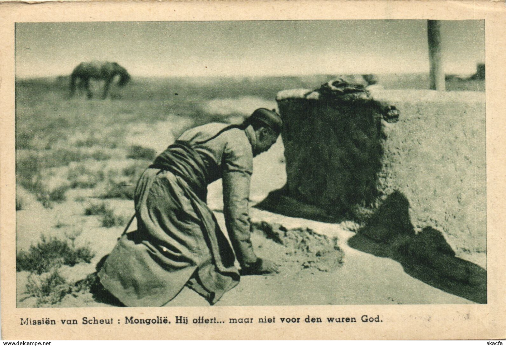 PC CPA MONGOLIA CHINA PRAYING MAN TYPE SCHEUT MISSION, VINTAGE POSTCARD (b53400) - China