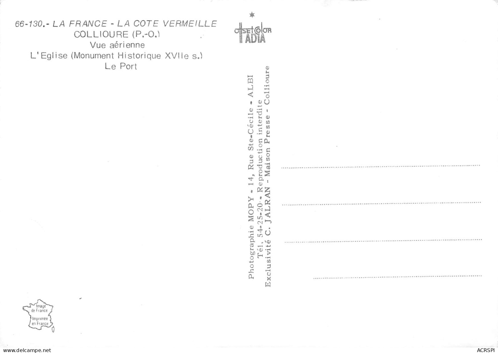 COLLIOURE  Vue  Aérienne      26 (scan Recto Verso)MH2975 - Collioure