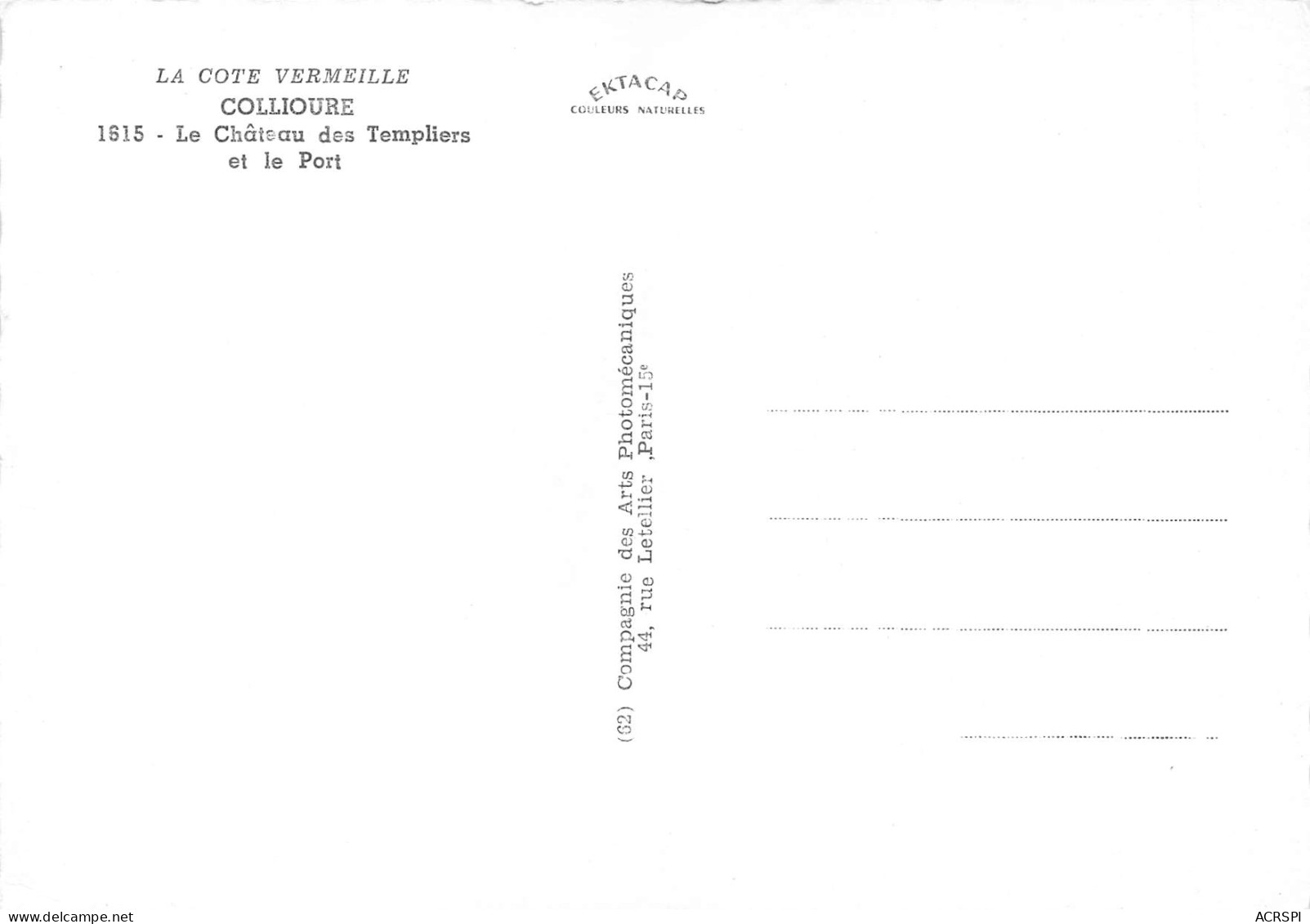 COLLIOURE   Château Des Templiers Et Le Port   30 (scan Recto Verso)MH2975 - Collioure