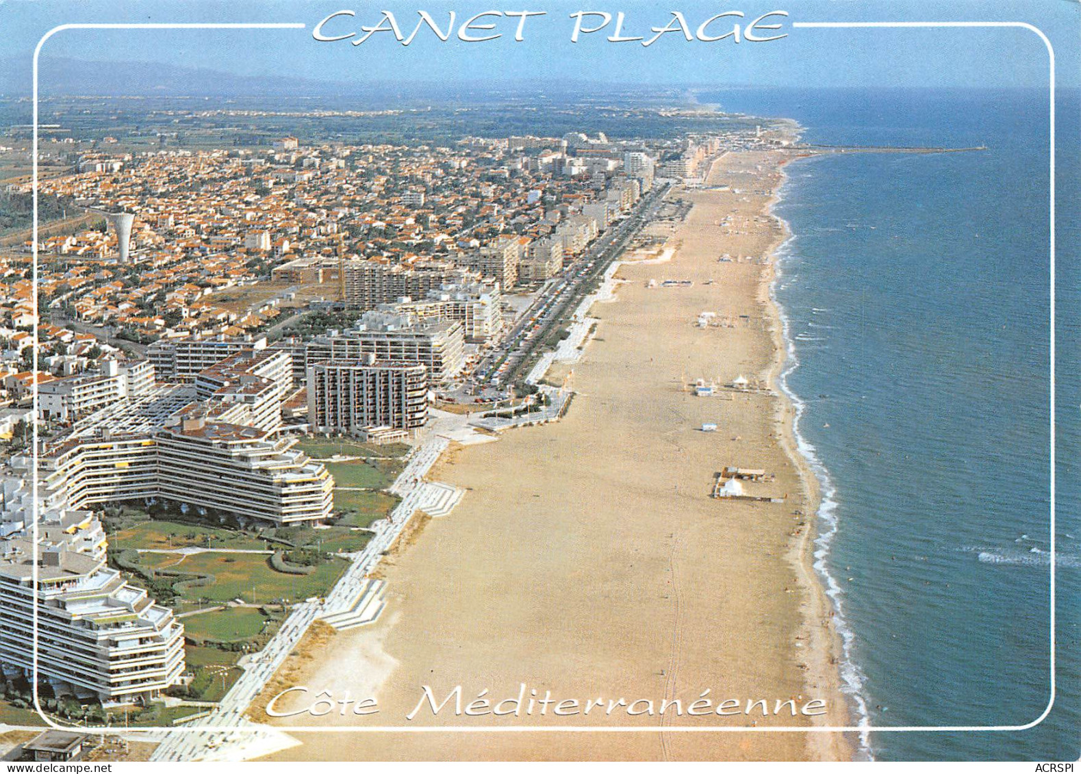 CANET PLAGE  Vue Aérienne De La Plage, Au Loin Le Port           20 (scan Recto Verso)MH2978 - Canet Plage