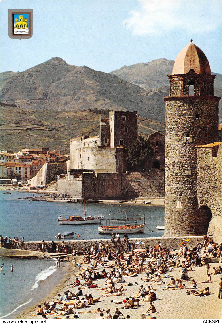 COLLIOURE  Le Clocher Et L'église St Vincent. Au Fond Le Château Des Templiers 10 (scan Recto Verso)MH2980 - Collioure