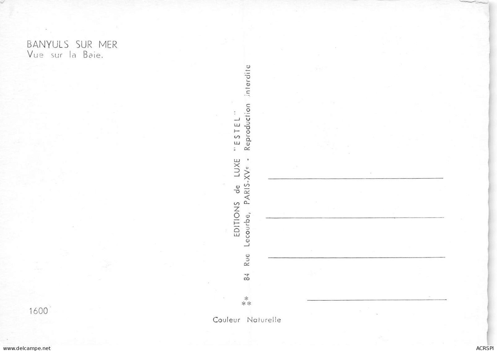 BANYULS SUR MER   Vue Sur La Baie       26 (scan Recto Verso)MH2980 - Banyuls Sur Mer