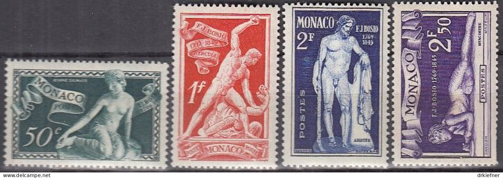 MONACO  348-351, Postfrisch **/*, Skulpturen, 1948 - Neufs