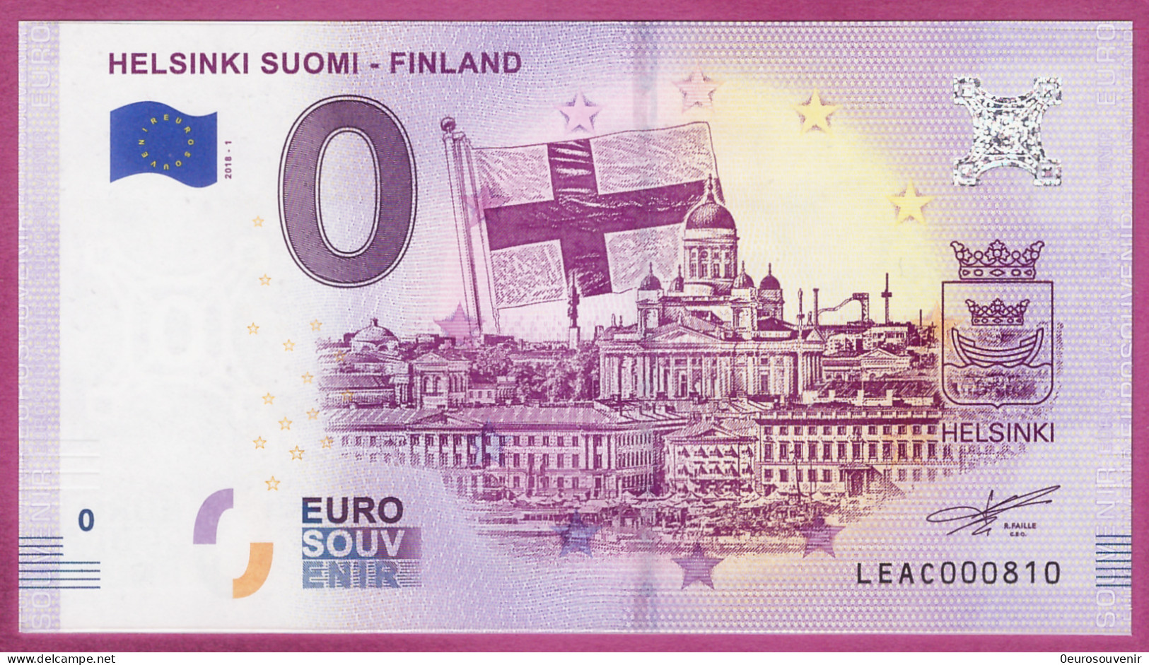 0-Euro LEAC 2018-1 HELSINKI SUOMI - FINLAND - Essais Privés / Non-officiels