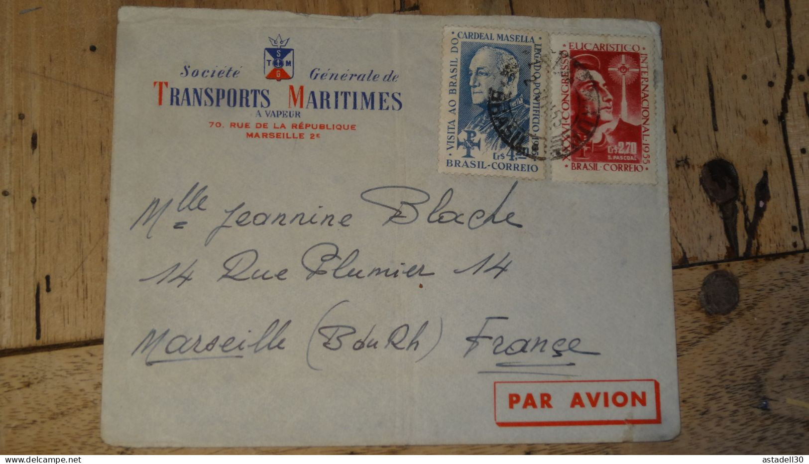 Enveloppe BRASIL 1955 ............ Boite1 .............. 240424-336 - Lettres & Documents