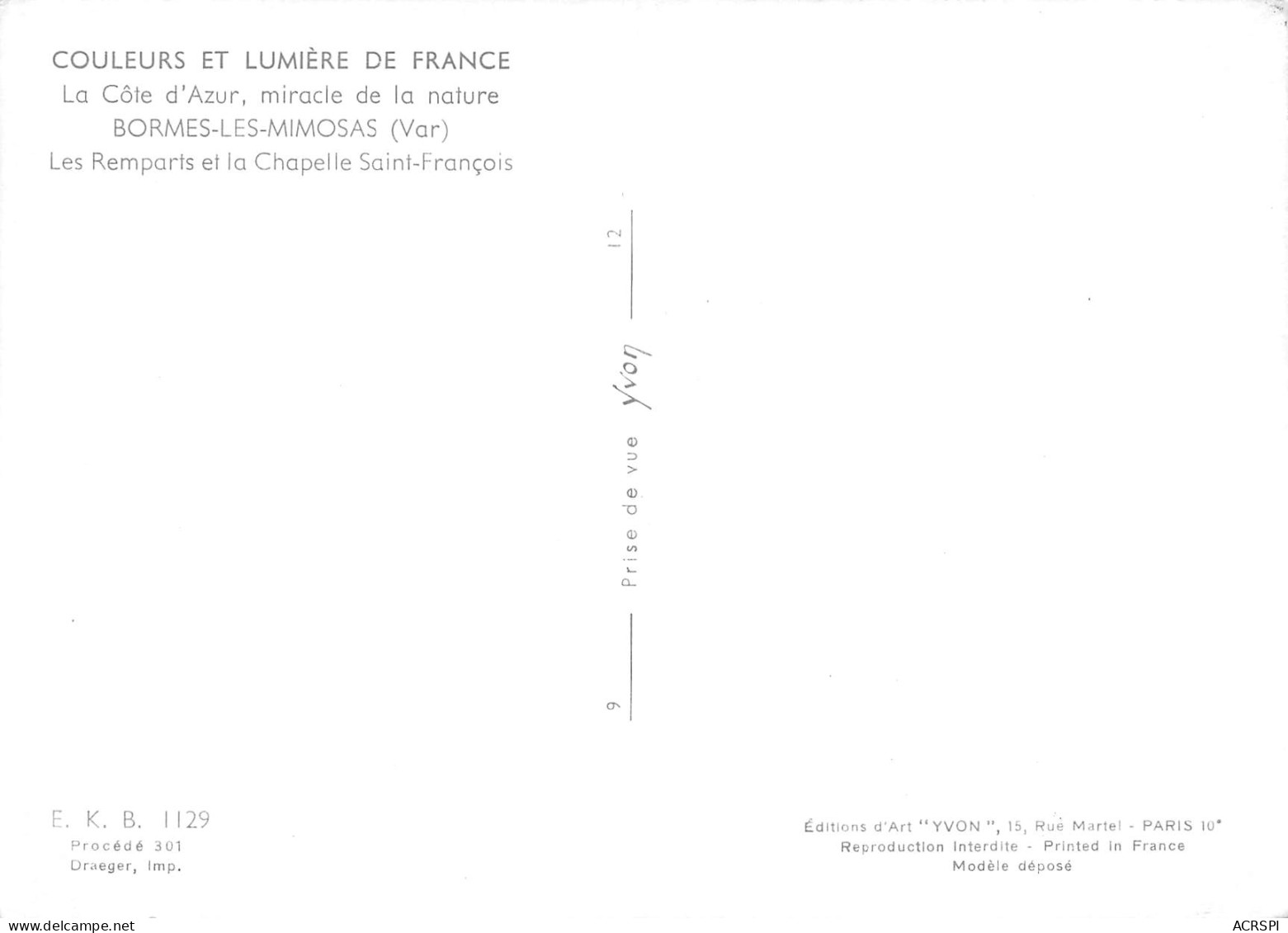 BORMES-LES-MIMOSAS  Les Remparts Et La Chapelle Saint-François    33 (scan Recto Verso)MH2985 - Bormes-les-Mimosas