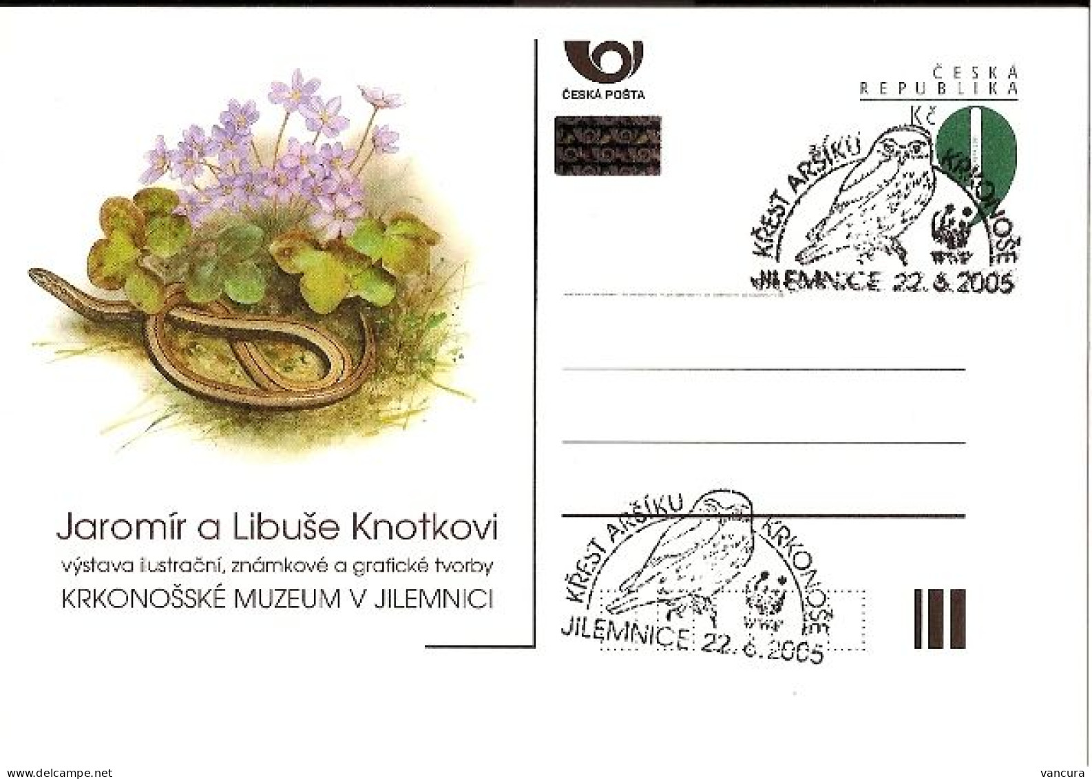 CDV B 520 Czech Republic Knoteks' Exhibition - Anguis Fragilis 2005 Deaf Adder, Slowworm Blindworm - Slangen