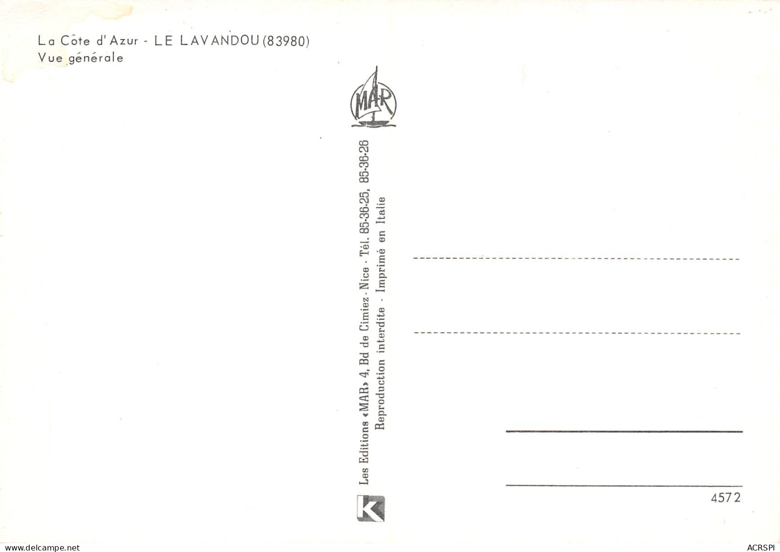LE LAVANDOU   Vue Générale     29 (scan Recto Verso)MH2987 - Le Lavandou