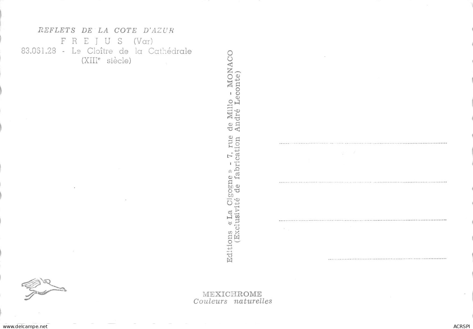 FREJUS   Le Cloître De La Cathédrale XIIIe S     37 (scan Recto Verso)MH2987 - Frejus