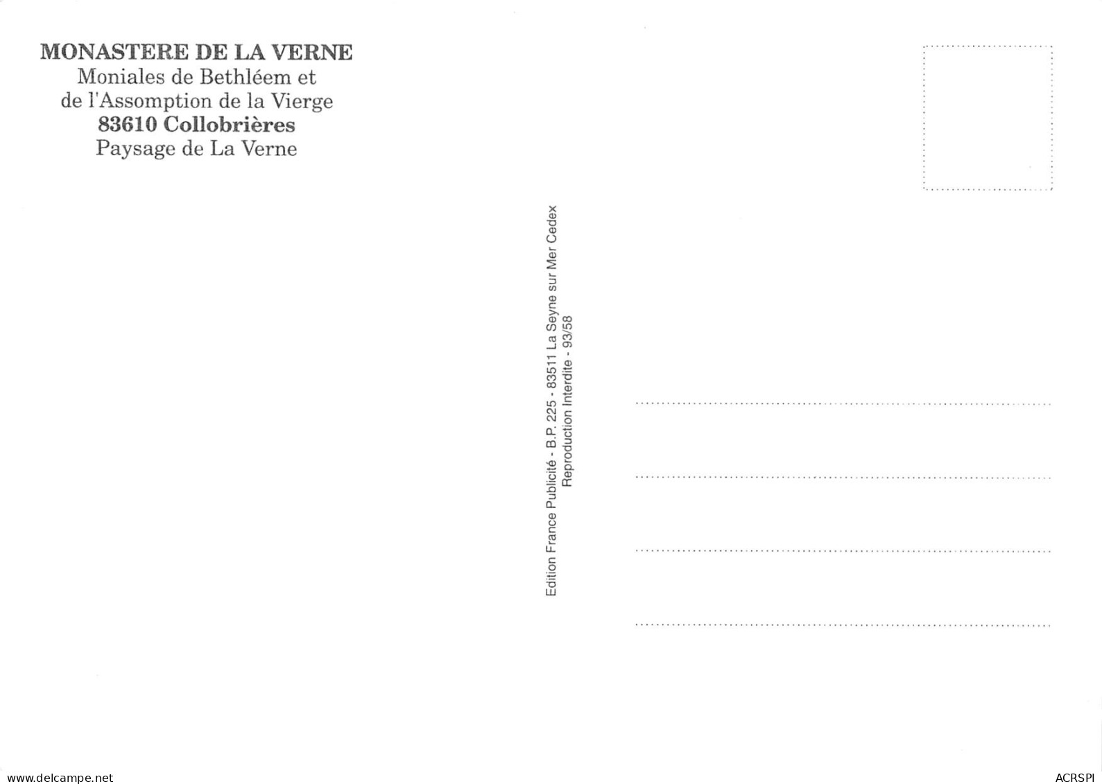 COLLOBRIERES  Paysage De La Verne    13 (scan Recto Verso)MH2989 - Collobrieres