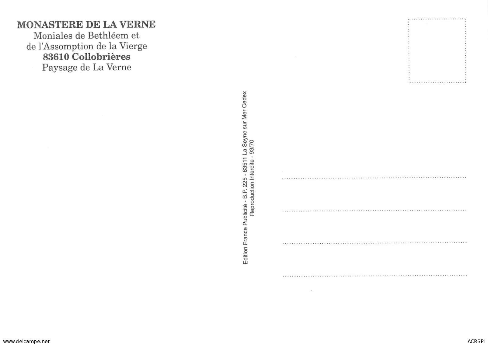 COLLOBRIERES  Paysage De La Verne    14 (scan Recto Verso)MH2989 - Collobrieres