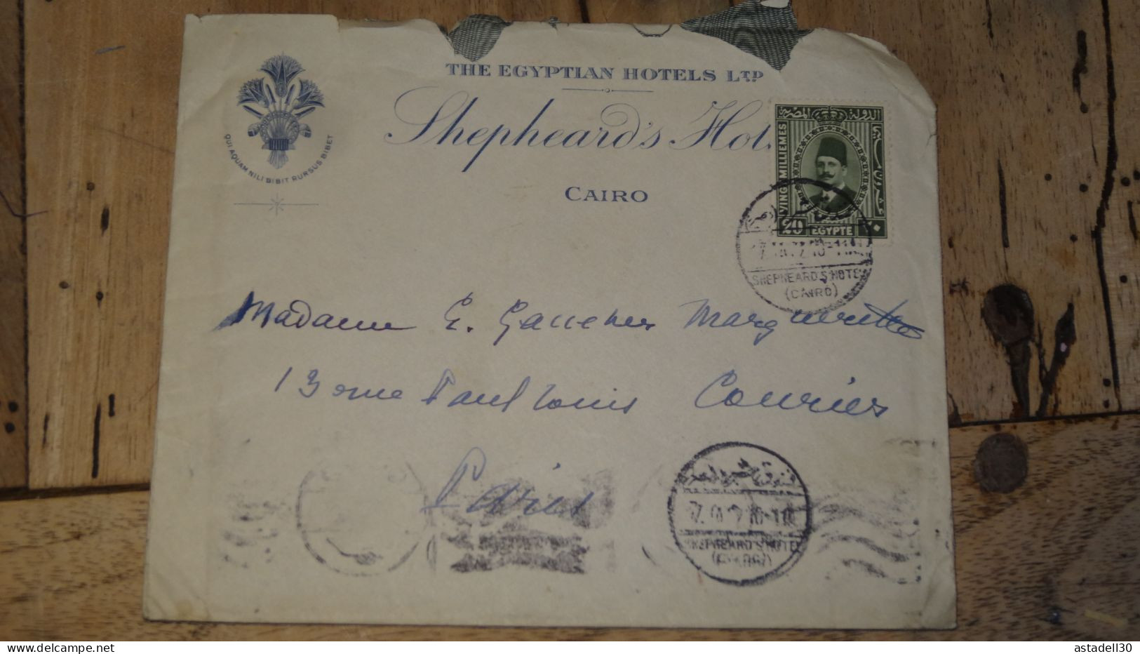 Enveloppe EGYPT, Shepheards Hotel Cairo 1932 ............ Boite1 .............. 240424-338 - Covers & Documents