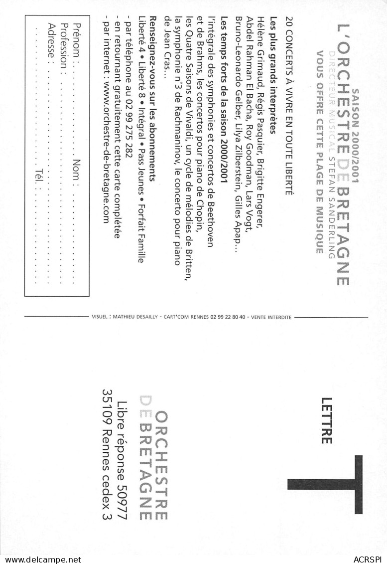 35 RENNES Festival 2000 2001 Orchestre De Bretagne  PUB Publicité  42 (scan Recto Verso)MH2991 - Pubblicitari