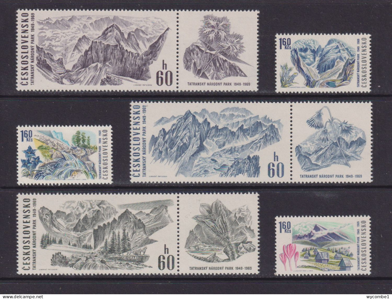 CZECHOSLOVAKIA  - 1969 Tatra National Park Set Never Hinged Mint - Unused Stamps