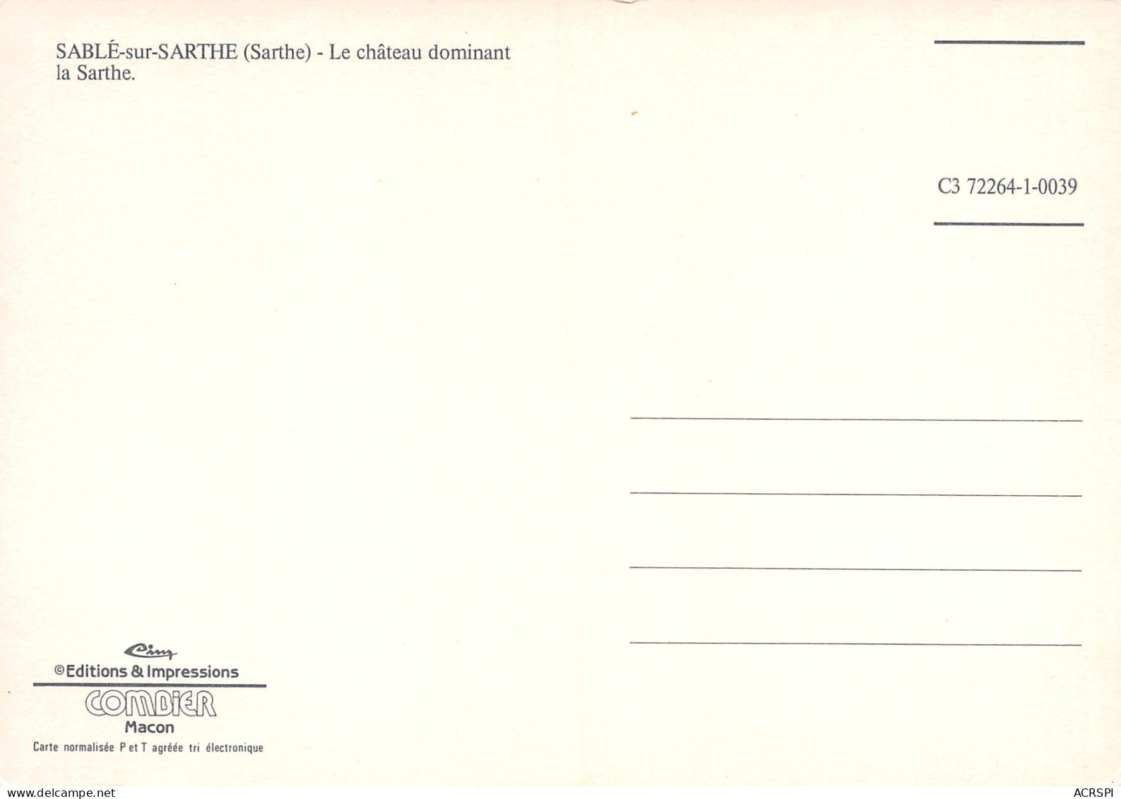72  SABLE SUR SARTHE  Le Chateau  7 (scan Recto Verso)MH2997 - Sable Sur Sarthe