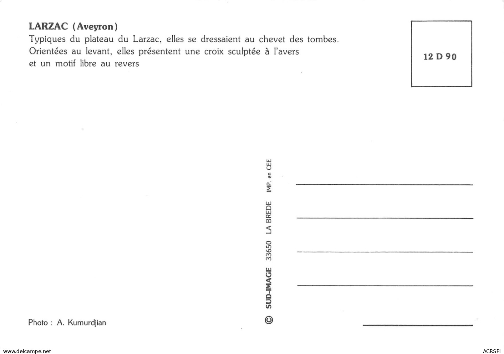 12  STELES TEMPLIERES DU LARZAC  54 (scan Recto Verso)MH2999 - La Cavalerie