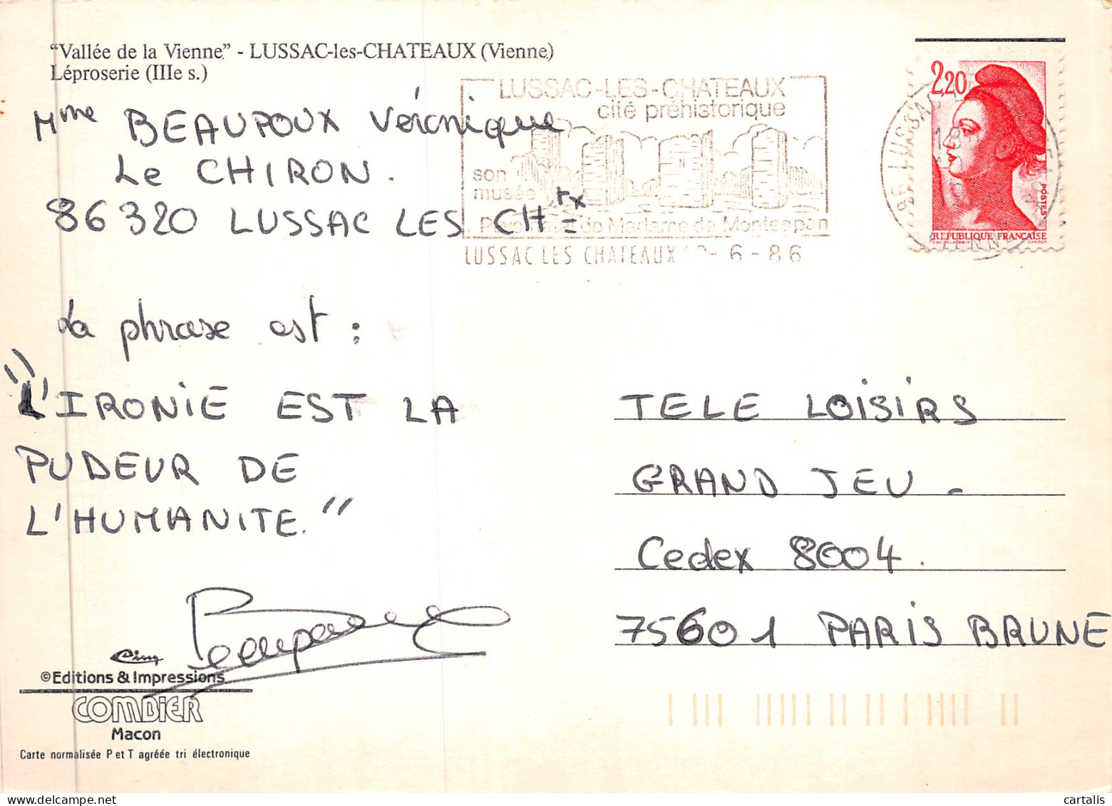 86-LUSSAC LES CHATEAUX-N°C4099-C/0291 - Lussac Les Chateaux