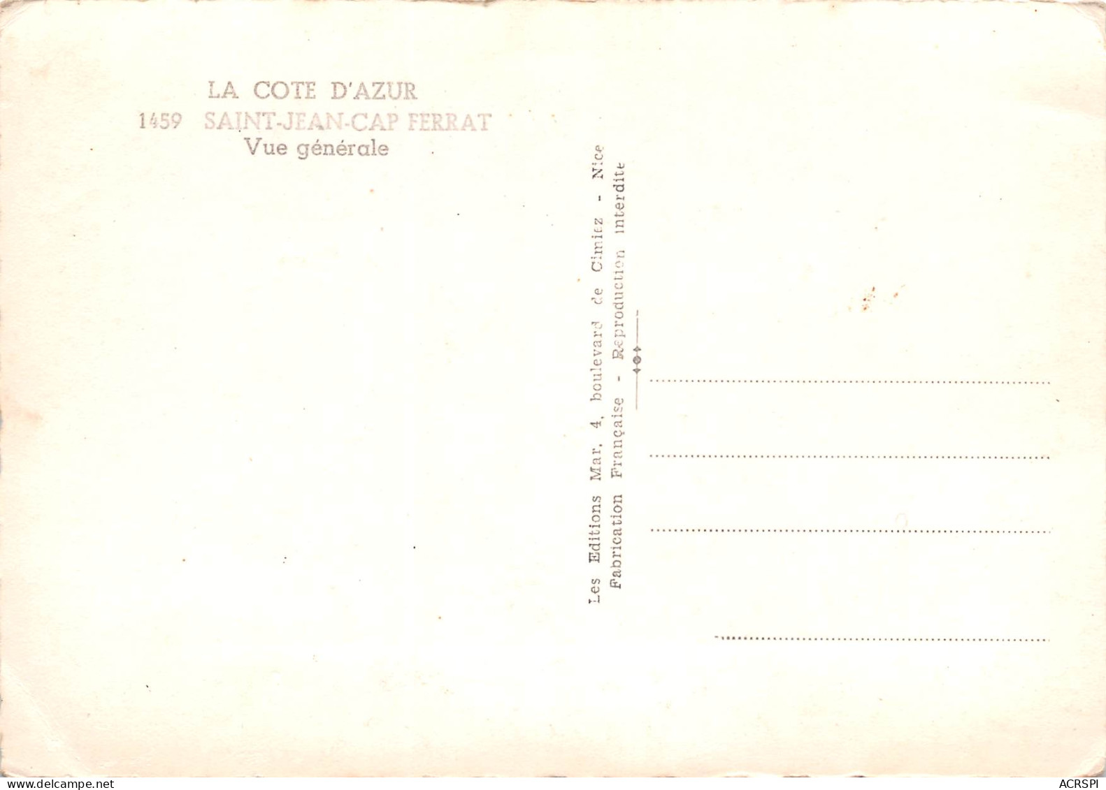 SAINT JEAN CAP FERRAT Vue Generale 35 (scan Recto Verso)MH2902UND - Saint-Jean-Cap-Ferrat