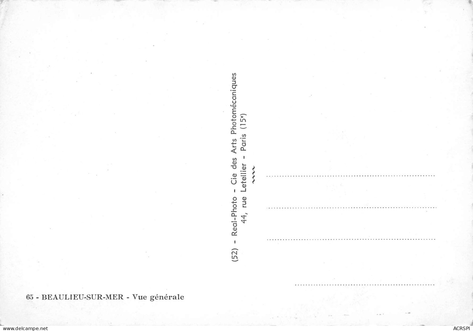 BEAULIEU SUR MER  Vue Generale 45  (scan Recto Verso)MH2902UND - Beaulieu-sur-Mer