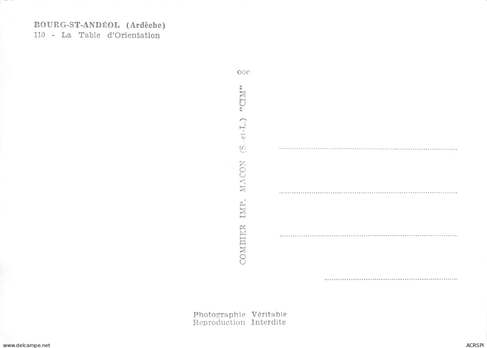 BOURG SAINT ANDEOL La Table D'orientation  13  (scan Recto Verso)MH2906VIC - Bourg-Saint-Andéol