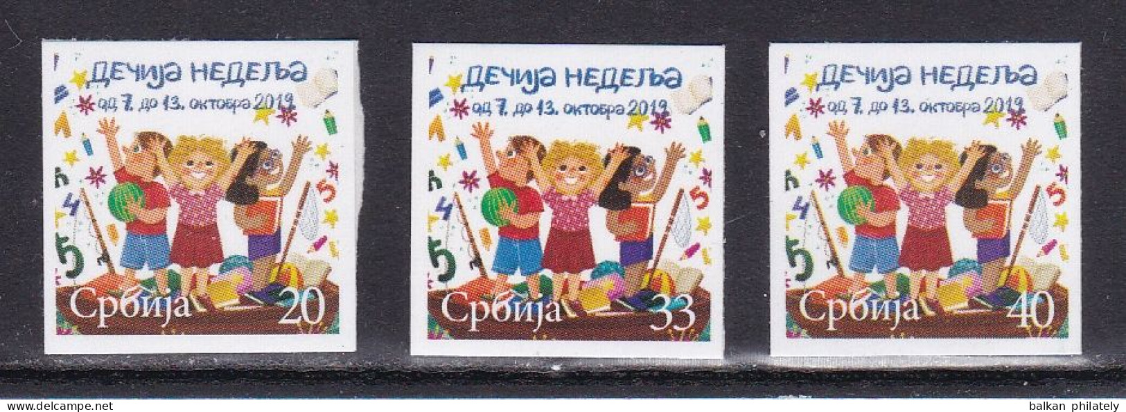 Serbia 2019 Children Week Books Tax Charity Surcharge Self-adhesive Sticker Set - Serbien