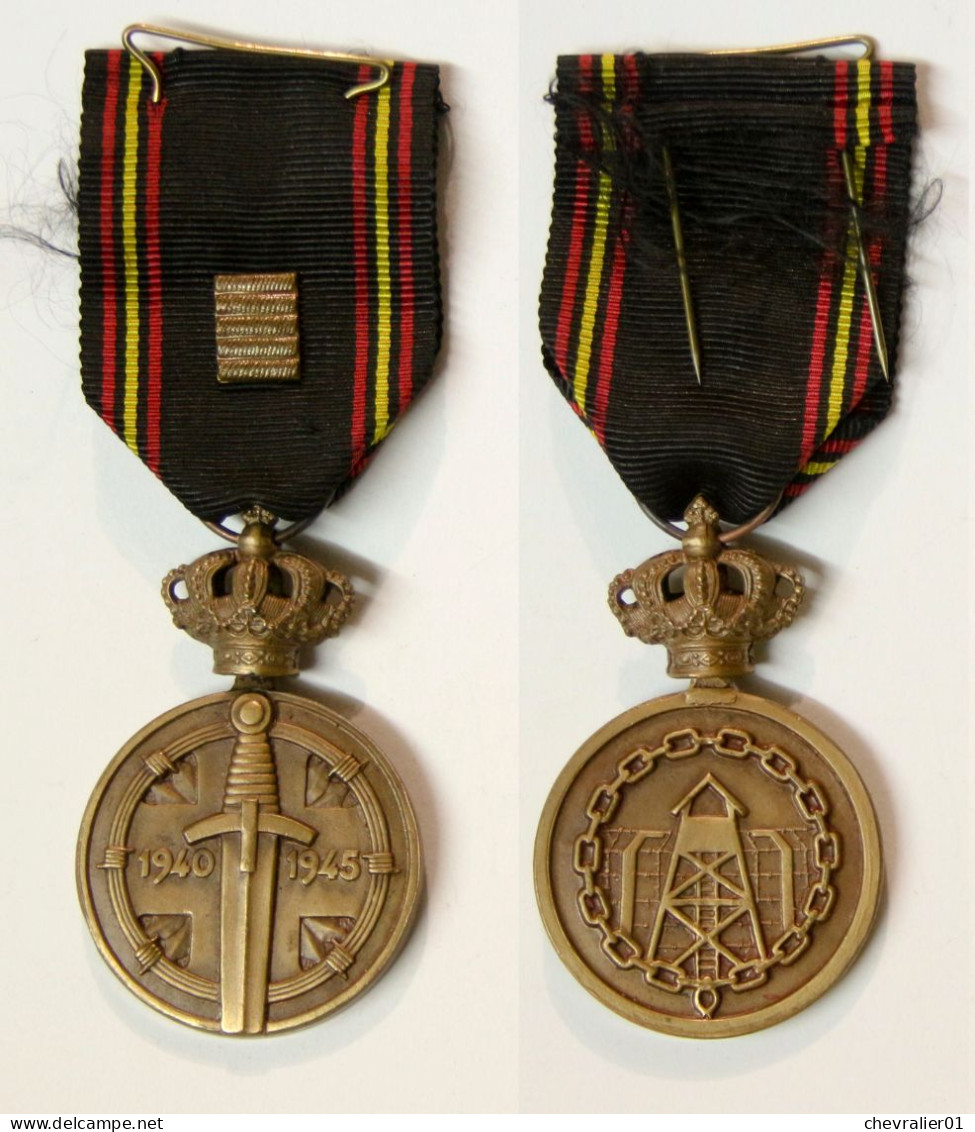Médaille-BE-304a_prisonnier De Guerre 1940-1945 – WW2_4 Barettes_20-14_D - Belgio