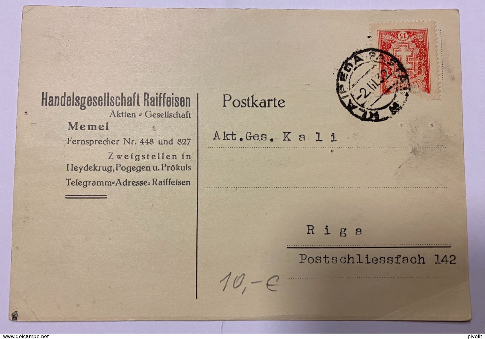 1932 KLAIPEDA LITHUANIA MEMEL COMERCIAL POSTCARD POGEGEN PROKULS PAGĖGIAI PRIEKULĖ - Lithuania
