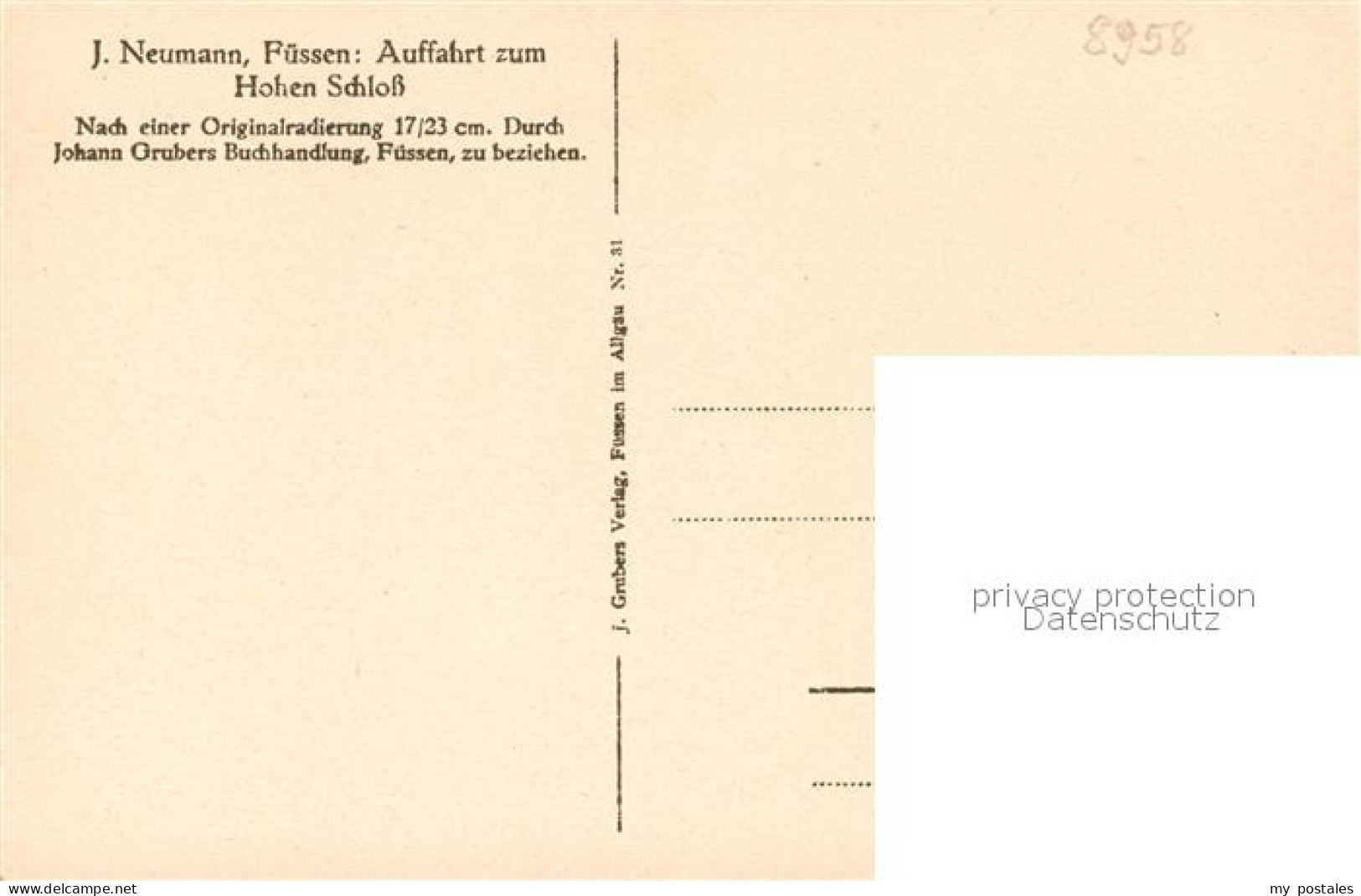 73374763 Fuessen Allgaeu Auffahrt Hohes Schloss Kuenstlerkarte  Fuessen Allgaeu - Fuessen